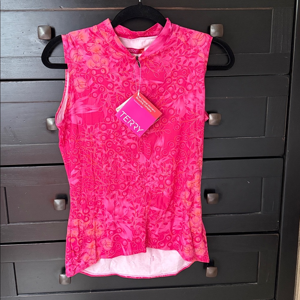 Terry Bicycle Women Half Zip Sleeveless Soleil Cycle Jersey
Back Pockets